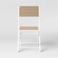 Bryant 4pk Faux Wood Folding Patio Bistro Chairs - White/Light Wood - Threshold™ -Home Decor Store GUEST 048e3749 da5e 4a40 8226 5119b7660d58