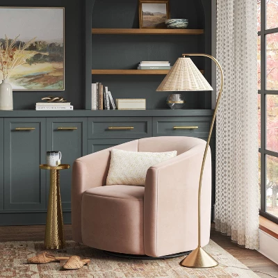 Gooseneck Floor Lamp With Natural Shade - Threshold™ 2 Gooseneck Floor Lamp With Natural Shade - Threshold™ - Image 2