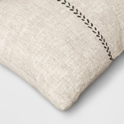 Oversized Stitched Lumbar Throw Pillow Neutral - Threshold™ 3 Oversized Stitched Lumbar Throw Pillow Neutral - Threshold™ - Image 3
