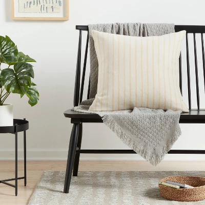 Oversized Cotton Striped Square Throw Pillow - Threshold™ 1 Oversized Cotton Striped Square Throw Pillow - Threshold™