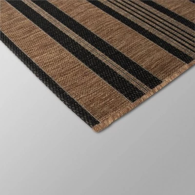 5' X 7' Stripe Outdoor Rug Brown - Threshold™ 2 5' X 7' Stripe Outdoor Rug Brown - Threshold™ - Image 2