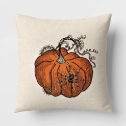 Pumpkin With Spider Cotton Square Halloween Throw Pillow Ivory - Threshold™ 9 Pumpkin With Spider Cotton Square Halloween Throw Pillow Ivory - Threshold™ -Home Decor Store GUEST 1ecd4b9d 2a11 42dc a5f9 a644f4927d75