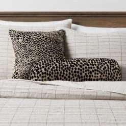 Bolster Jacquard Leopard Decorative Throw Pillow Black/Natural - Threshold™