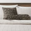 Square Jacquard Leopard Decorative Throw Pillow Black/Natural - Threshold™