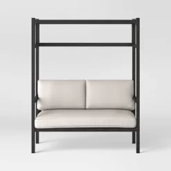 Ryegate 2pc 4' Mini Patio Daybed With Ottoman Weathered Teak - Threshold™ -Home Decor Store GUEST 21a748c0 b63f 40d1 bcbd 1159f522c39f