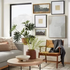 24" X 30" Neutral Abstract Lines Framed Canvas - Threshold™ Designed With Studio McGee