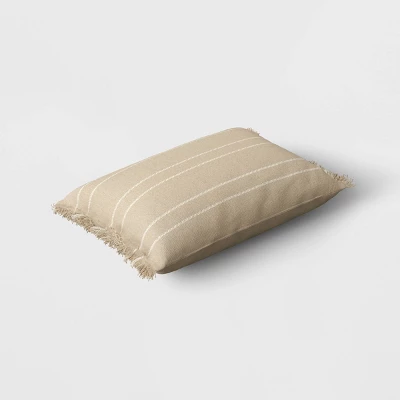 Textured Linen Striped Throw Pillow Neutral - Threshold™ 2 Textured Linen Striped Throw Pillow Neutral - Threshold™ - Image 2