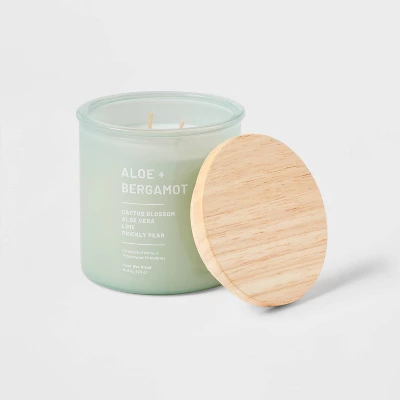 Glass Jar Aloe And Bergamot Candle Green - Threshold™ 2 Glass Jar Aloe And Bergamot Candle Green - Threshold™ - Image 2