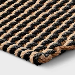 1'6"x2'6" Rope Braided Basket Weave Doormat Black/Brown/Cream - Threshold™ -Home Decor Store GUEST 2c1c0888 f103 4ac9 9204 1ebd398de602