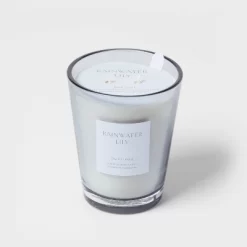 Colored Vase Glass With Dustcover Rainwater Lily Candle Gray - Threshold™ -Home Decor Store GUEST 2e50a42e 63db 4b02 b057 d911289b4b14