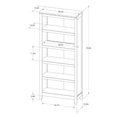 72" Carson 5 Shelf Bookcase - Threshold 6 72" Carson 5 Shelf Bookcase - Threshold - Image 6