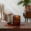 9oz Lidded Glass Jar Crackling Wooden Wick Candle Leather And Embers - Threshold™