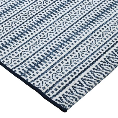 Pattern Stripe Outdoor Rug Blue - Threshold 3 Pattern Stripe Outdoor Rug Blue - Threshold - Image 3