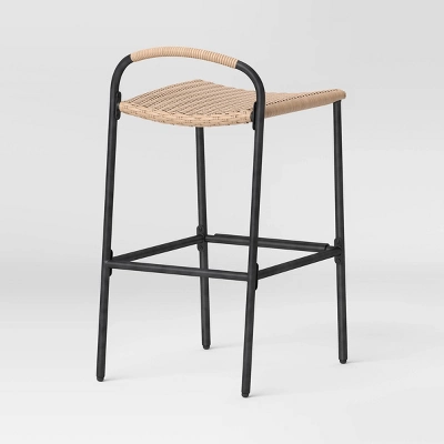 Popperton 2pk Arched Wicker Bar Height Patio Chairs, Outdoor Furniture - Black - Threshold™ Designed With Studio McGee 3 Popperton 2pk Arched Wicker Bar Height Patio Chairs, Outdoor Furniture - Black - Threshold™ Designed With Studio McGee - Image 3