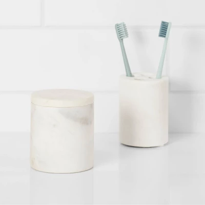 Marble Canister White - Threshold™ 1 Marble Canister White - Threshold™