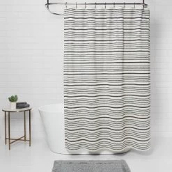 Striped Shower Curtain Black/White - Threshold™