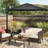 11'x11' Offset Patio Umbrella Black - Black Pole - Threshold™