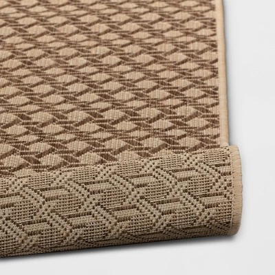 Cane Weave Outdoor Rug Tan - Threshold™ 3 Cane Weave Outdoor Rug Tan - Threshold™ - Image 3