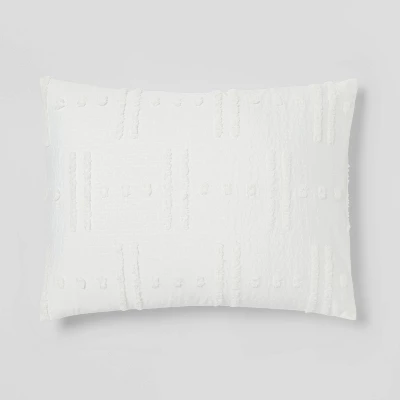 8pc Tufted Broken Stripe Comforter Bedding Set White - Threshold™ 6 8pc Tufted Broken Stripe Comforter Bedding Set White - Threshold™ - Image 6