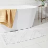 Diamond Embossed Tasseled Woven Bath Rug White - Threshold™