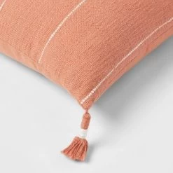 Square Textured Stripe Tassel Decorative Throw Pillow Terracotta - Threshold™ -Home Decor Store GUEST 45dd3d45 48be 493e bfee 5515f908a05d