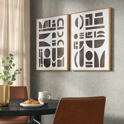 (Set Of 2) 24" X 30" Morphology Framed Wall Canvases Gold - Threshold™ 1 (Set Of 2) 24" X 30" Morphology Framed Wall Canvases Gold - Threshold™