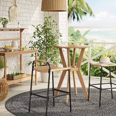 Popperton 2pk Arched Wicker Bar Height Patio Chairs, Outdoor Furniture - Black - Threshold™ Designed With Studio McGee 1 Popperton 2pk Arched Wicker Bar Height Patio Chairs, Outdoor Furniture - Black - Threshold™ Designed With Studio McGee