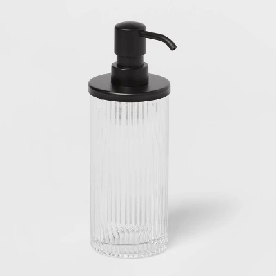 Ribbed Glass Soap Pump Black - Threshold™ 2 Ribbed Glass Soap Pump Black - Threshold™ - Image 2