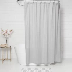 Tonal Striped Shower Curtain Gray - Threshold™