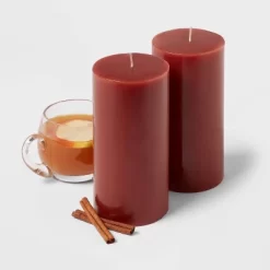 2pk Pillars Warm Cider & Cinnamon Red - Threshold™ 4 2pk Pillars Warm Cider & Cinnamon Red - Threshold™ -Home Decor Store GUEST 56b3b6e9 0a2f 482d 9c6f d701a7f2f840