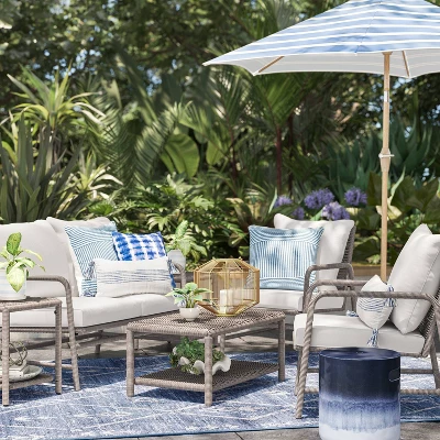 2pc Granby Padded Wicker Outdoor Patio Chairs, Club Chairs Gray - Threshold™ 1 2pc Granby Padded Wicker Outdoor Patio Chairs, Club Chairs Gray - Threshold™