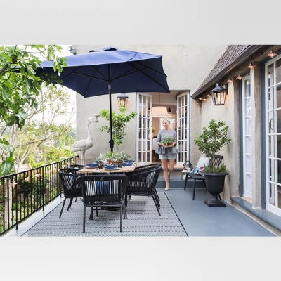 Pattern Stripe Outdoor Rug Blue - Threshold 5 Pattern Stripe Outdoor Rug Blue - Threshold - Image 5