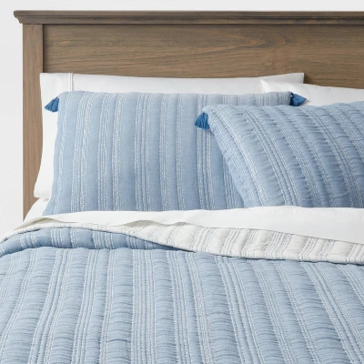 Reversible Matelassé Stitched Stripe Quilt Sham - Threshold™ 1 Reversible Matelassé Stitched Stripe Quilt Sham - Threshold™