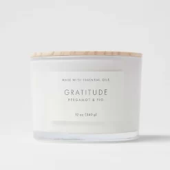 Wood Lidded Glass Wellness Grateful Candle - Threshold™ -Home Decor Store GUEST 6600c96d 154d 4784 9301 47715a63ff42
