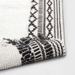 20"x32" Striped Fringe Bath Rug Black/White - Threshold™ -Home Decor Store GUEST 662229d1 c87a 4b85 bf6d 89c861af04aa