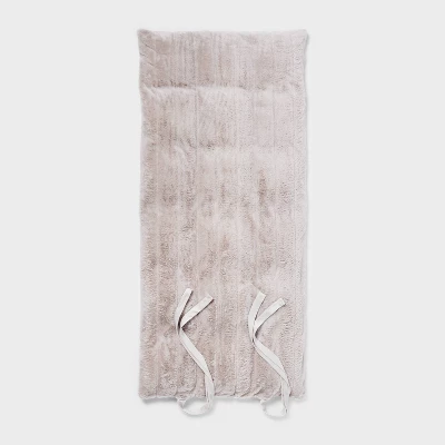 Luxe Channel Faux Fur Lounge Pillow Light Gray - Threshold™ 3 Luxe Channel Faux Fur Lounge Pillow Light Gray - Threshold™ - Image 3