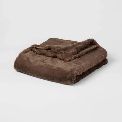 55"x80" Faux Fur Ribbed Bed Throw - Threshold™ 3 55"x80" Faux Fur Ribbed Bed Throw - Threshold™ - Image 3