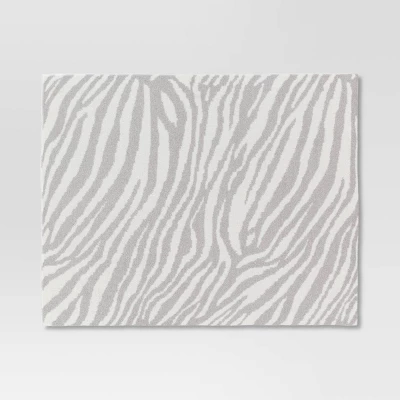 Cozy Feathery Knit Zebra Throw Blanket Gray - Threshold™ 2 Cozy Feathery Knit Zebra Throw Blanket Gray - Threshold™ - Image 2