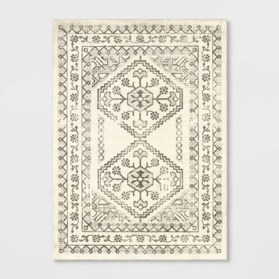 Distressed Persian Accent Rug Cream - Threshold™ 5 Distressed Persian Accent Rug Cream - Threshold™ - Image 5