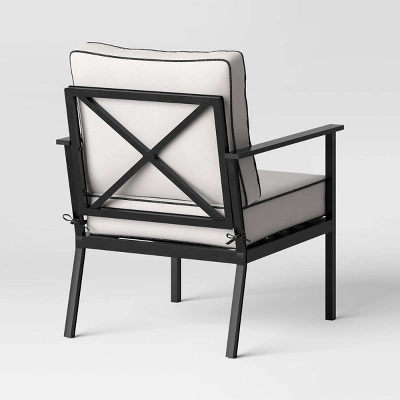 Searsburg 3pc Aluminum Patio Chat Set - Black - Threshold™ 4 Searsburg 3pc Aluminum Patio Chat Set - Black - Threshold™ - Image 4