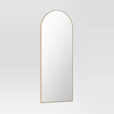 28" X 72" XL Arch Wall Mirror Brass - Threshold™ 2 28" X 72" XL Arch Wall Mirror Brass - Threshold™ - Image 2