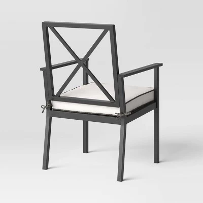 2pc Searsburg Aluminum Outdoor Patio Dining Chairs Arm Chairs Black - Threshold™ 2 2pc Searsburg Aluminum Outdoor Patio Dining Chairs Arm Chairs Black - Threshold™ - Image 2