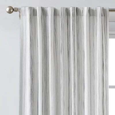 1pc 50"x84" Light Filtering Striped Curtain Panel Gray - Threshold™ 1 1pc 50"x84" Light Filtering Striped Curtain Panel Gray - Threshold™