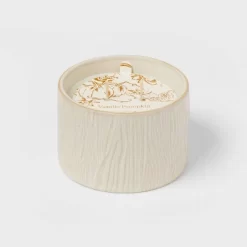 Textured Straight Side Ceramic Vanilla Pumpkin Candle White - Threshold™ -Home Decor Store GUEST 8674ac69 18eb 4b1b b70c 044015f5edd1