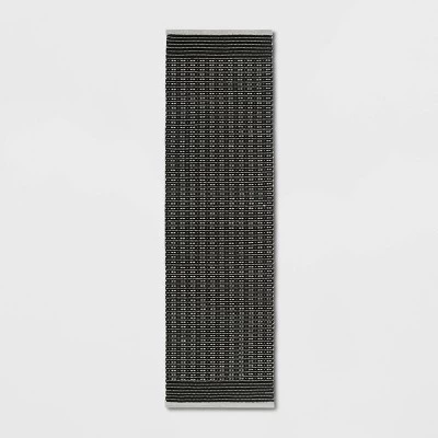 2'x7' Hand Woven Cotton/Wool Runner Black - Threshold™ 1 2'x7' Hand Woven Cotton/Wool Runner Black - Threshold™