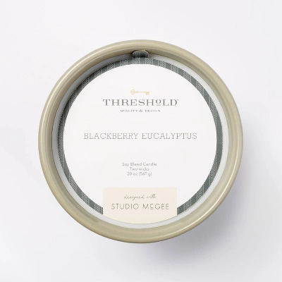 20oz Ceramic Blackberry Eucalyptus Candle Green - Threshold™ Designed With Studio McGee 3 20oz Ceramic Blackberry Eucalyptus Candle Green - Threshold™ Designed With Studio McGee - Image 3
