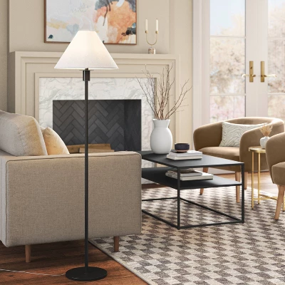 Stick Floor Lamp With Tapered Shade Black - Threshold™ 1 Stick Floor Lamp With Tapered Shade Black - Threshold™