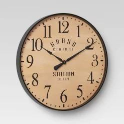 26" Grand Central Station Wall Clock Tan/Black - Threshold™ -Home Decor Store GUEST 8944cbd6 c468 4ef3 a356 1c5a46d485a6