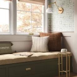 Cotton Flax Woven Striped Square Throw Pillow - Threshold™