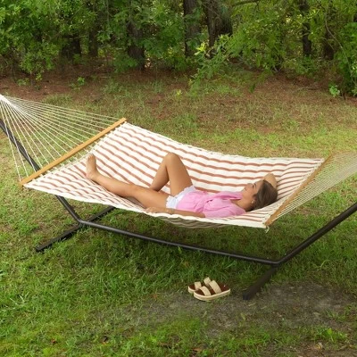 13' Pillowtop Outdoor Fabric Hammock With Spreader Bar Striped - Threshold™ 1 13' Pillowtop Outdoor Fabric Hammock With Spreader Bar Striped - Threshold™